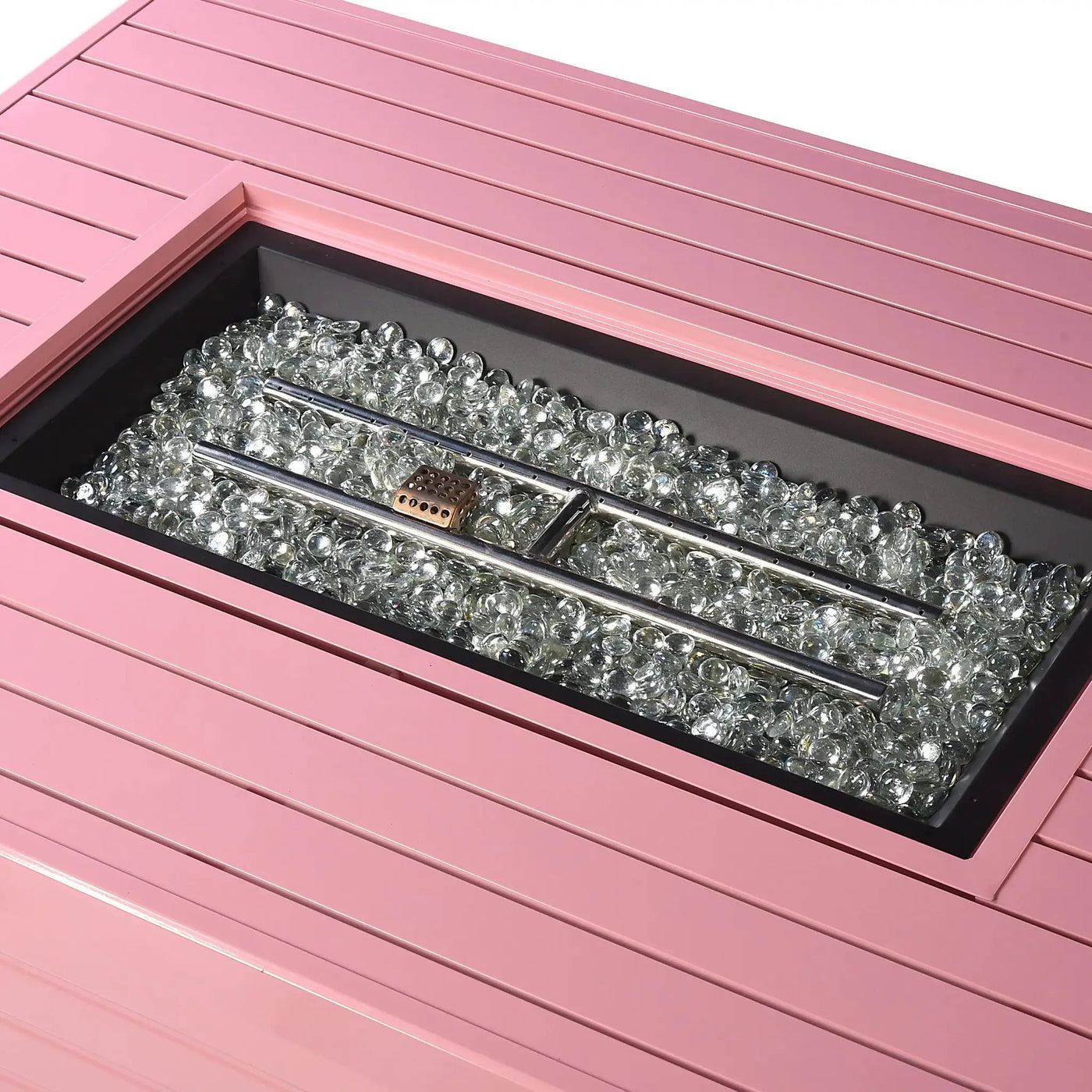 Aluminum 48-in Rectangular Propane Fire Table, Beads, Covers and Lid by Sharicks
