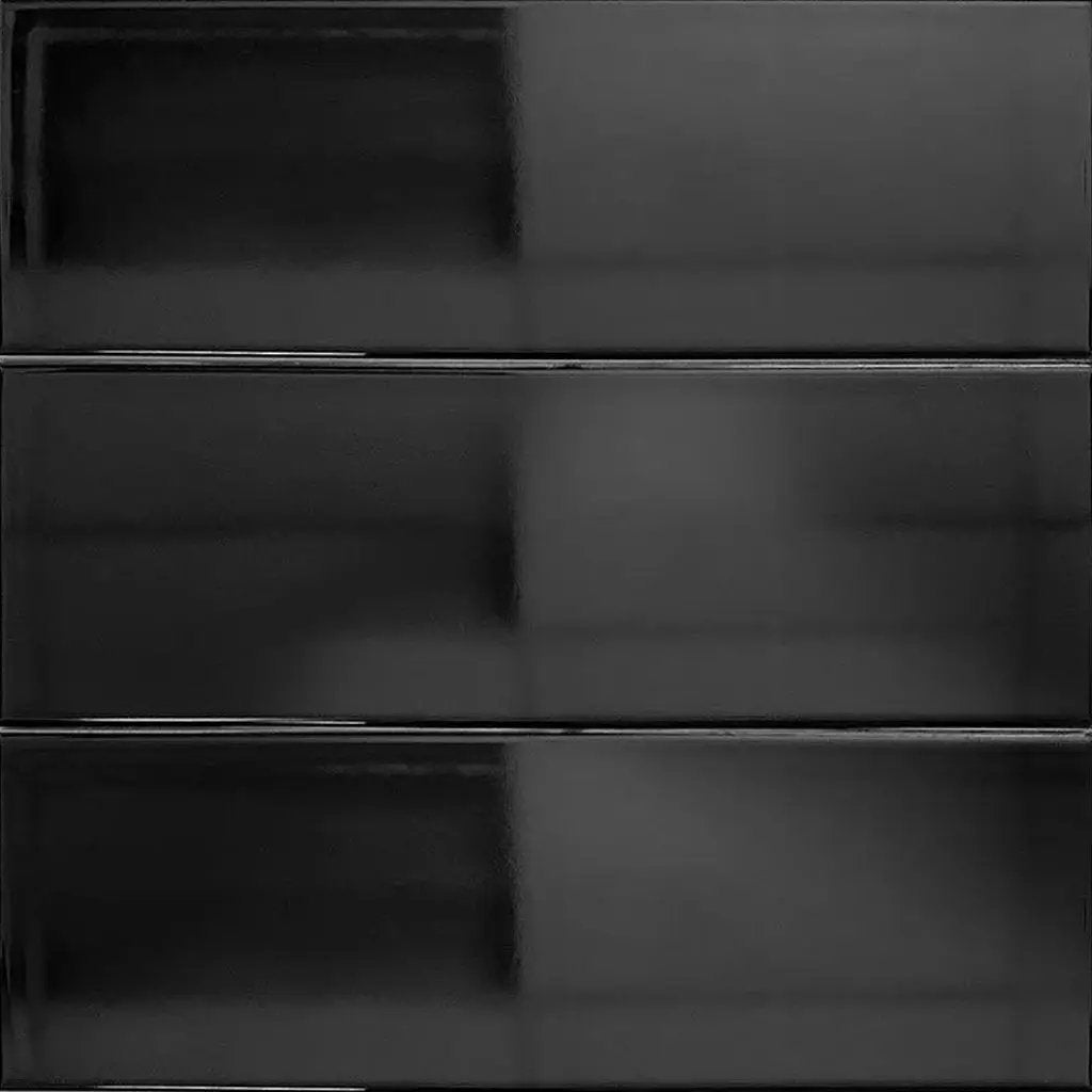 Black 4x12 Polished Ceramic Subway Tile (34 pack, 10.4 sq ft/case) by Apollo Tile