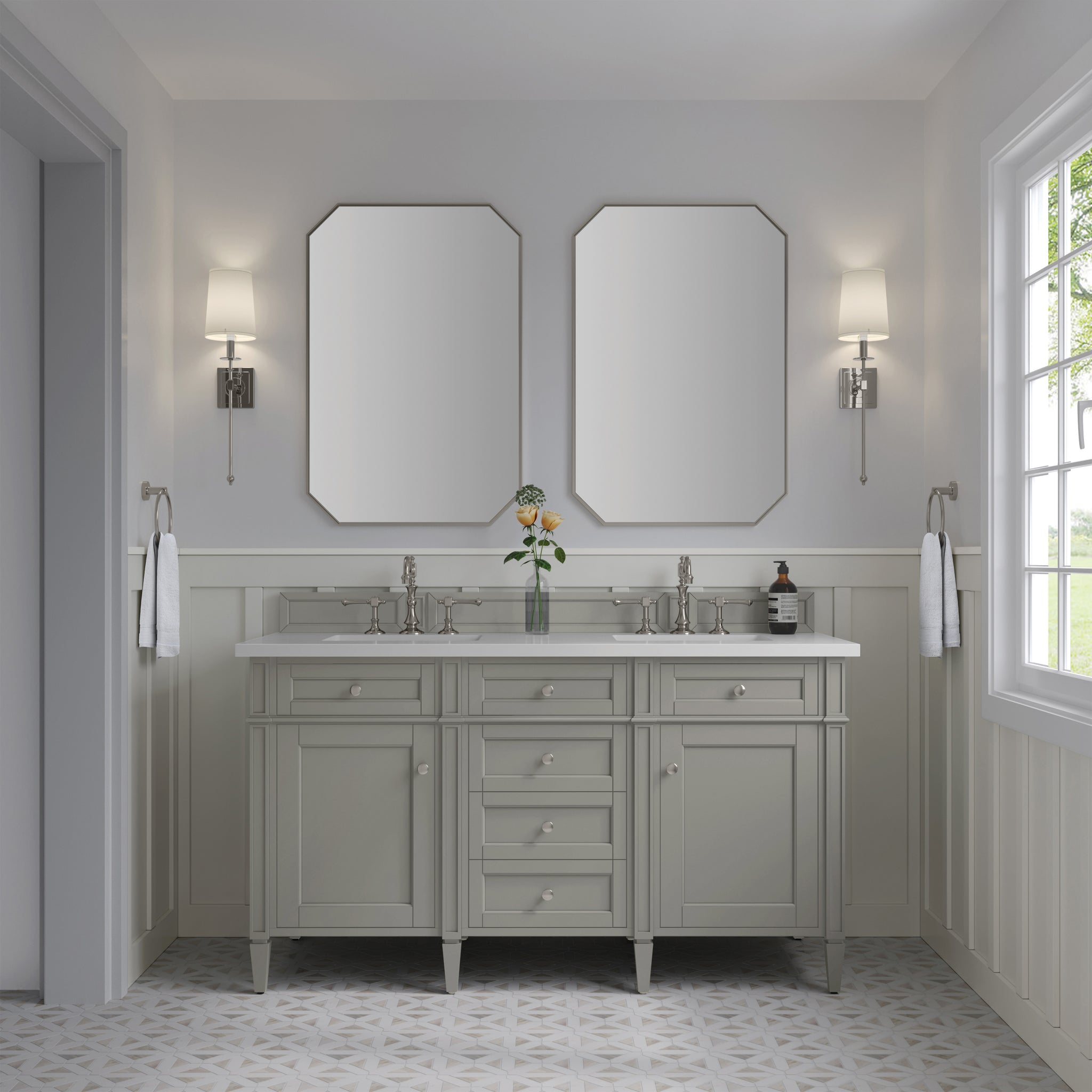 James Martin Brittany 60" Double Bathroom Vanity, Urban Gray by James Martin