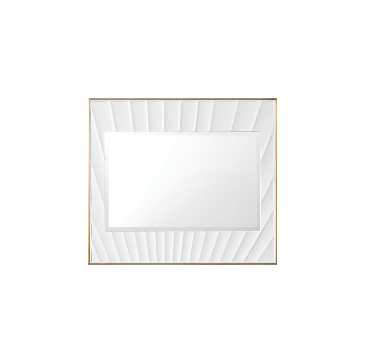 James Martin Soleil 36" Mirror, Matte White with Gold