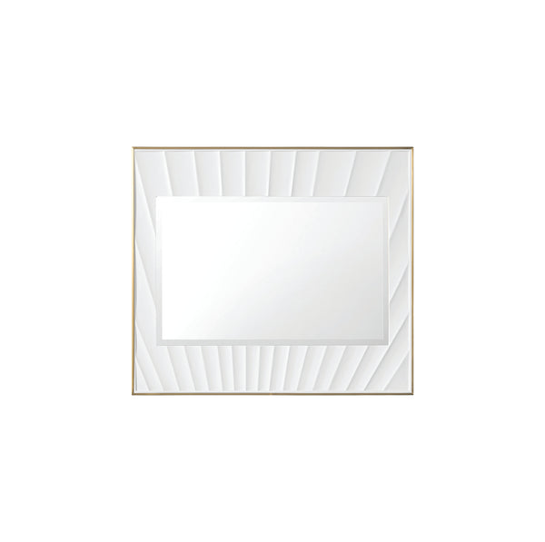 James Martin Soleil 36" Mirror, Matte White with Gold