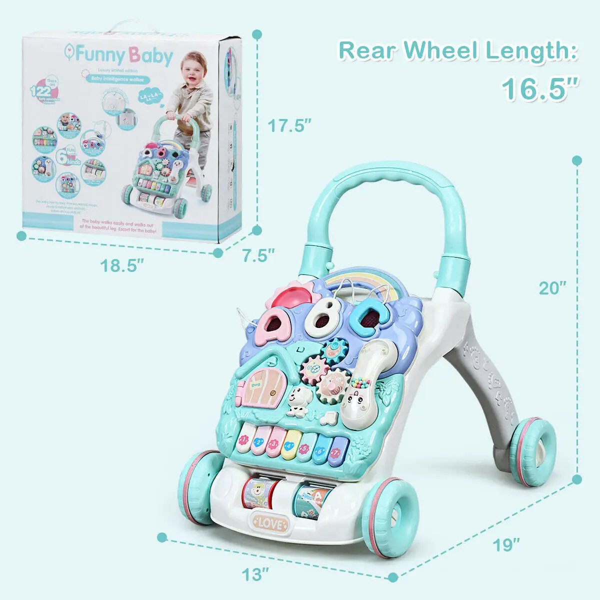 Baby Sit-to-Stand Learning Walker Toddler Musical Toy by DirectDeals