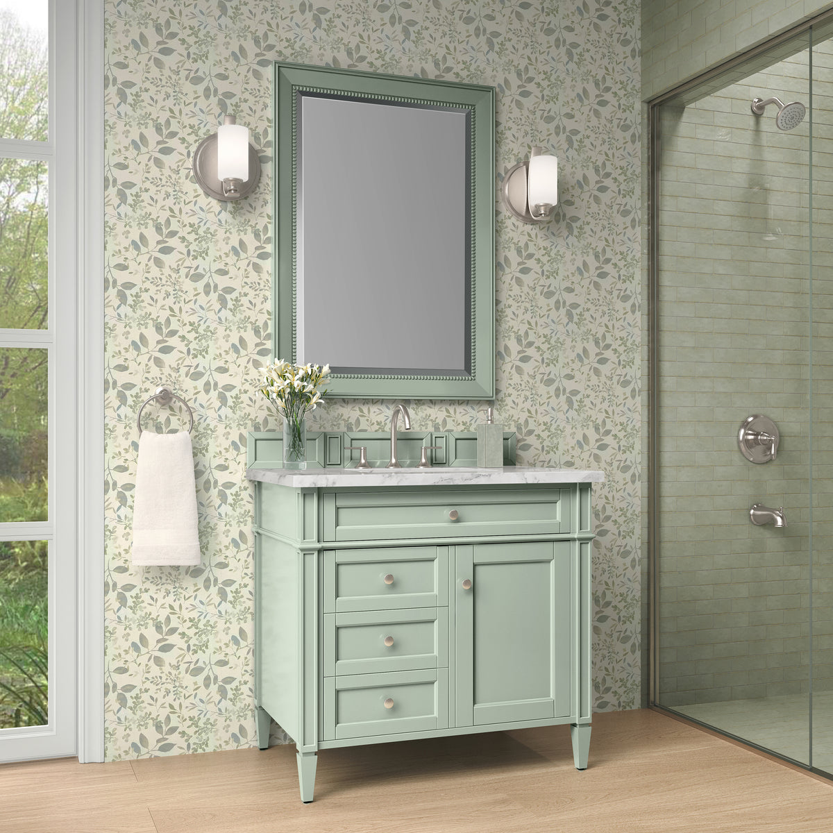 James Martin Brittany 36" Single Bathroom Vanity, Sage Green, view 26