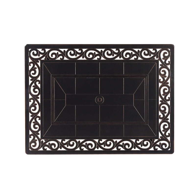Aluminum 48-in Rectangular Propane Fire Table, Beads, Covers and Lid by Sharicks