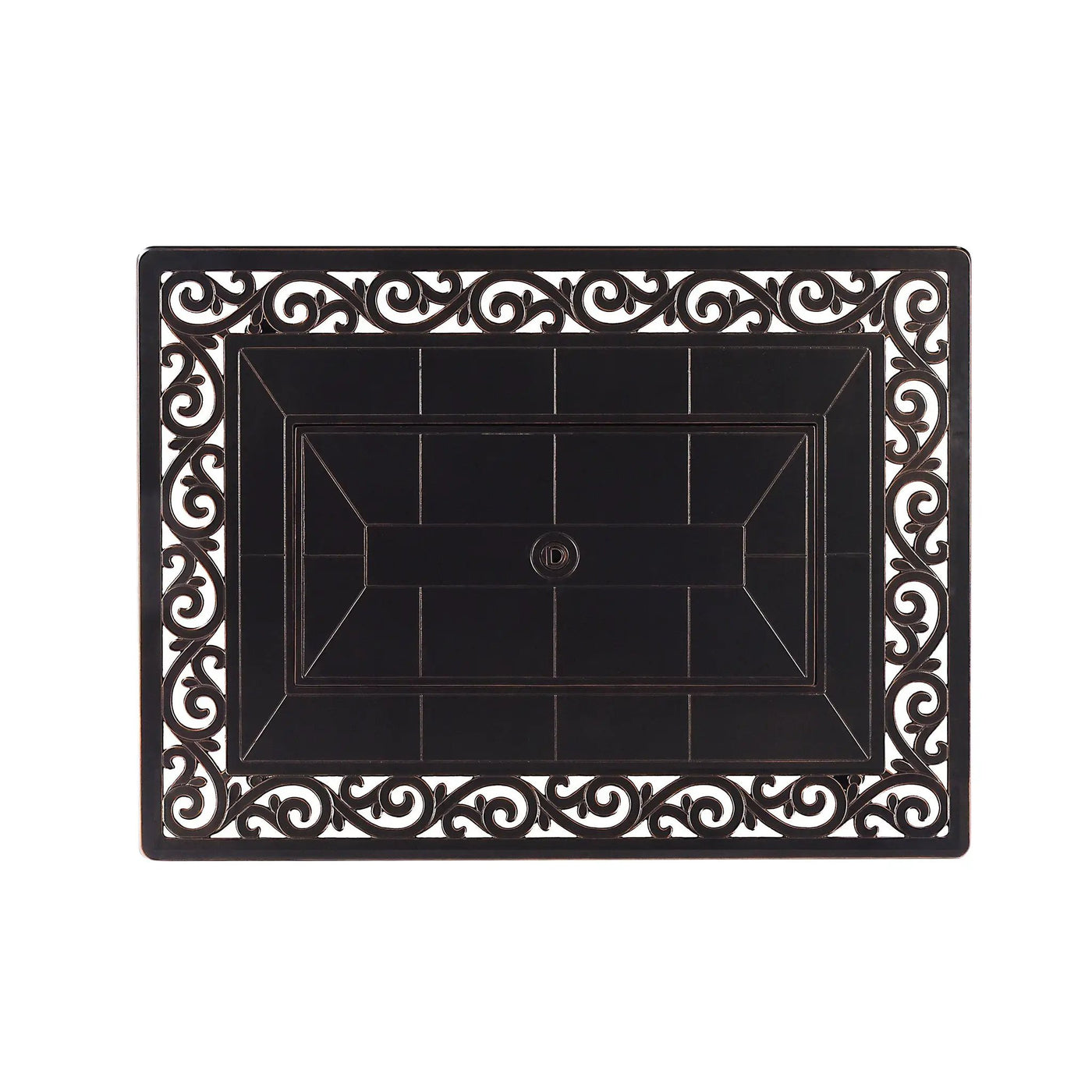 Black Aluminum Fire Table Set with Two Sofas and Two Club Chairs by Sharicks