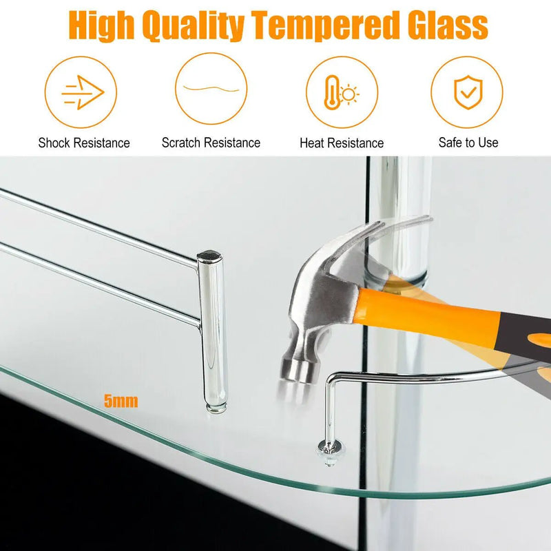 2-holder Bar Table with Tempered Glass Shelf by DirectDeals