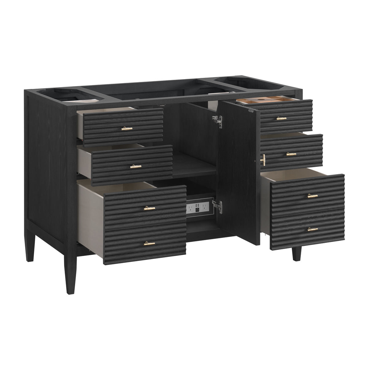 James Martin Myrrin 48" Single Bathroom Vanity, Carbon Oak, view 38