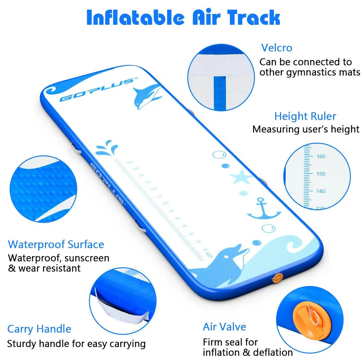 10 Feet Inflatable Gymnastic Tumbling Mat with Electric Pump by DirectDeals