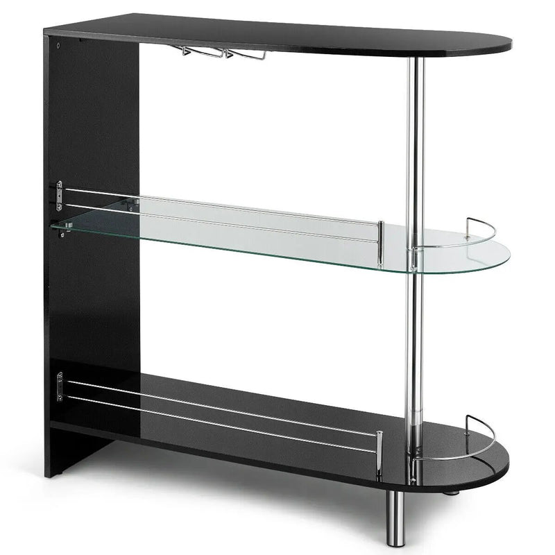2-holder Bar Table with Tempered Glass Shelf by DirectDeals