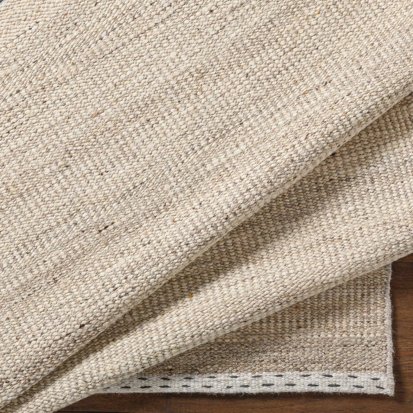 Yaniklar Beige Flat Woven Wool Rug by Boutique Rugs