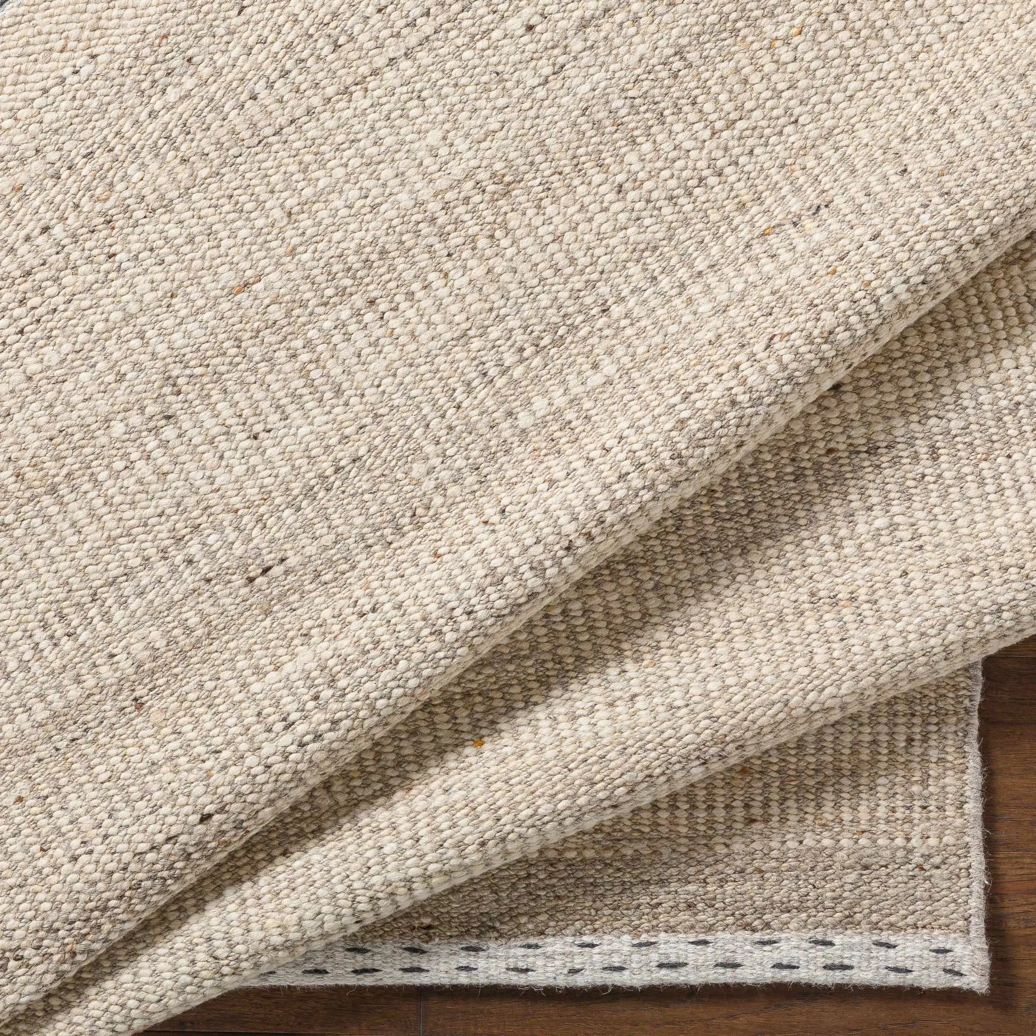 Yaniklar Beige Flat Woven Wool Rug by Boutique Rugs
