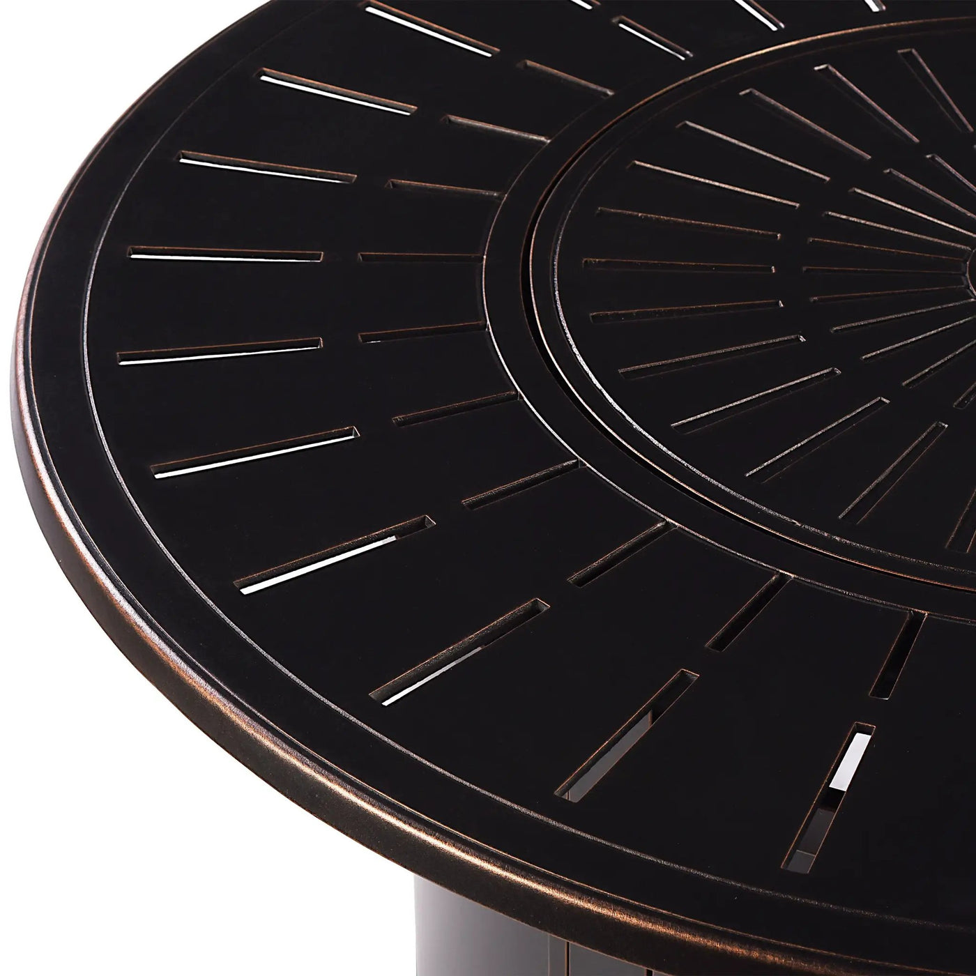 Aluminum 44-in Round Propane Fire Table with Beads, Covers and Lid by Sharicks