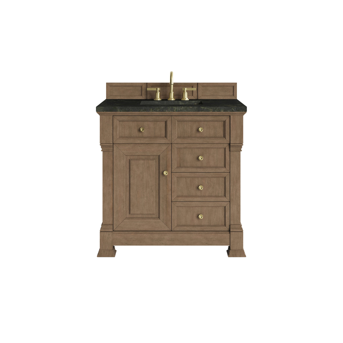 James Martin Brookfield 36" Single Bathroom Vanity, Pecan with Phantome countertop