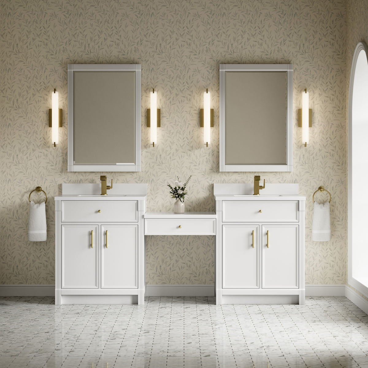 James Martin Bellshire 84" Single Bathroom Vanity, Bright White, view 3