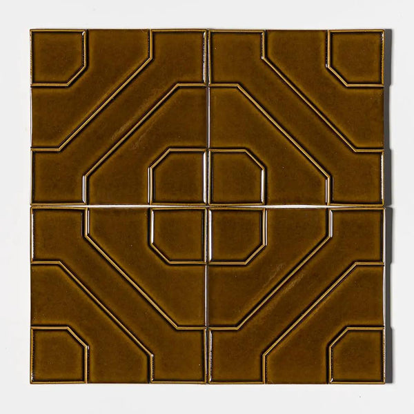 Yellow Glossy Ceramic Accent Tiles 8x8 closeup 1