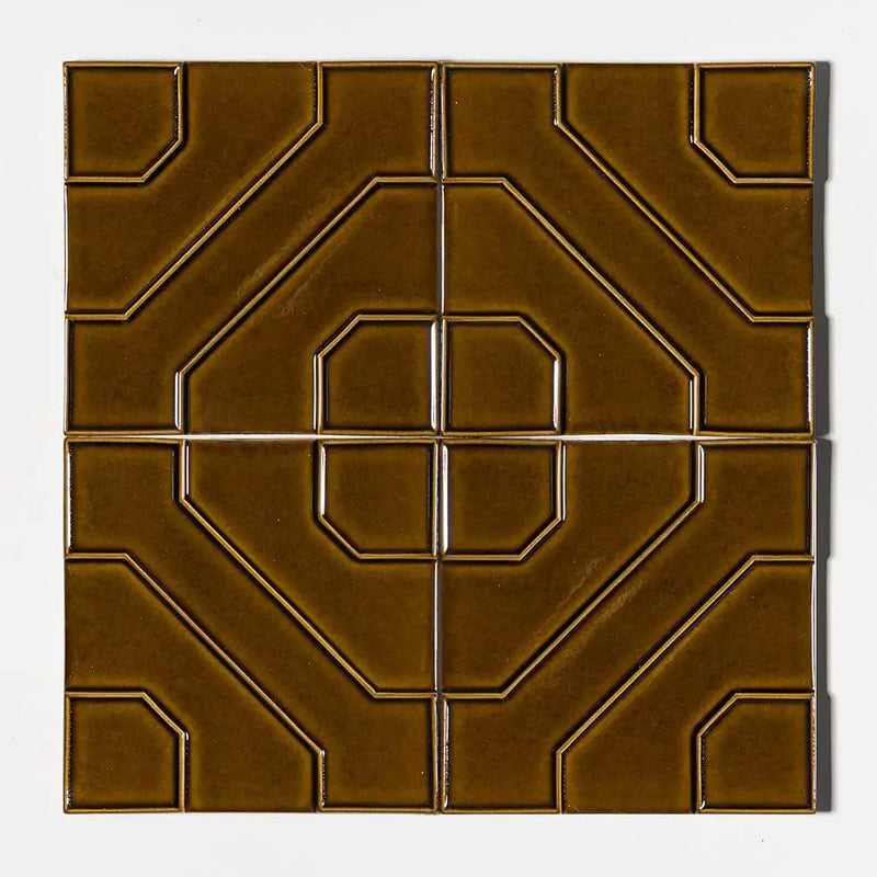 Yellow Glossy Ceramic Accent Tiles 8x8 closeup 1