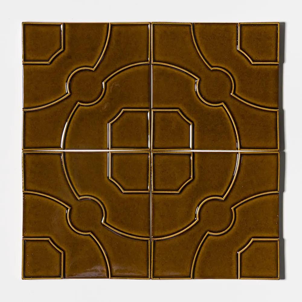 Yellow Glossy Ceramic Accent Tiles 8x8 room scene
