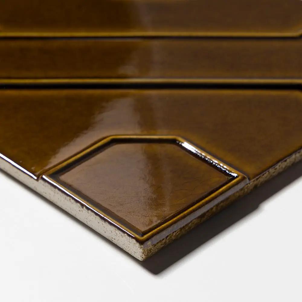 Yellow Glossy Ceramic Accent Tiles 8x8 closeup 3
