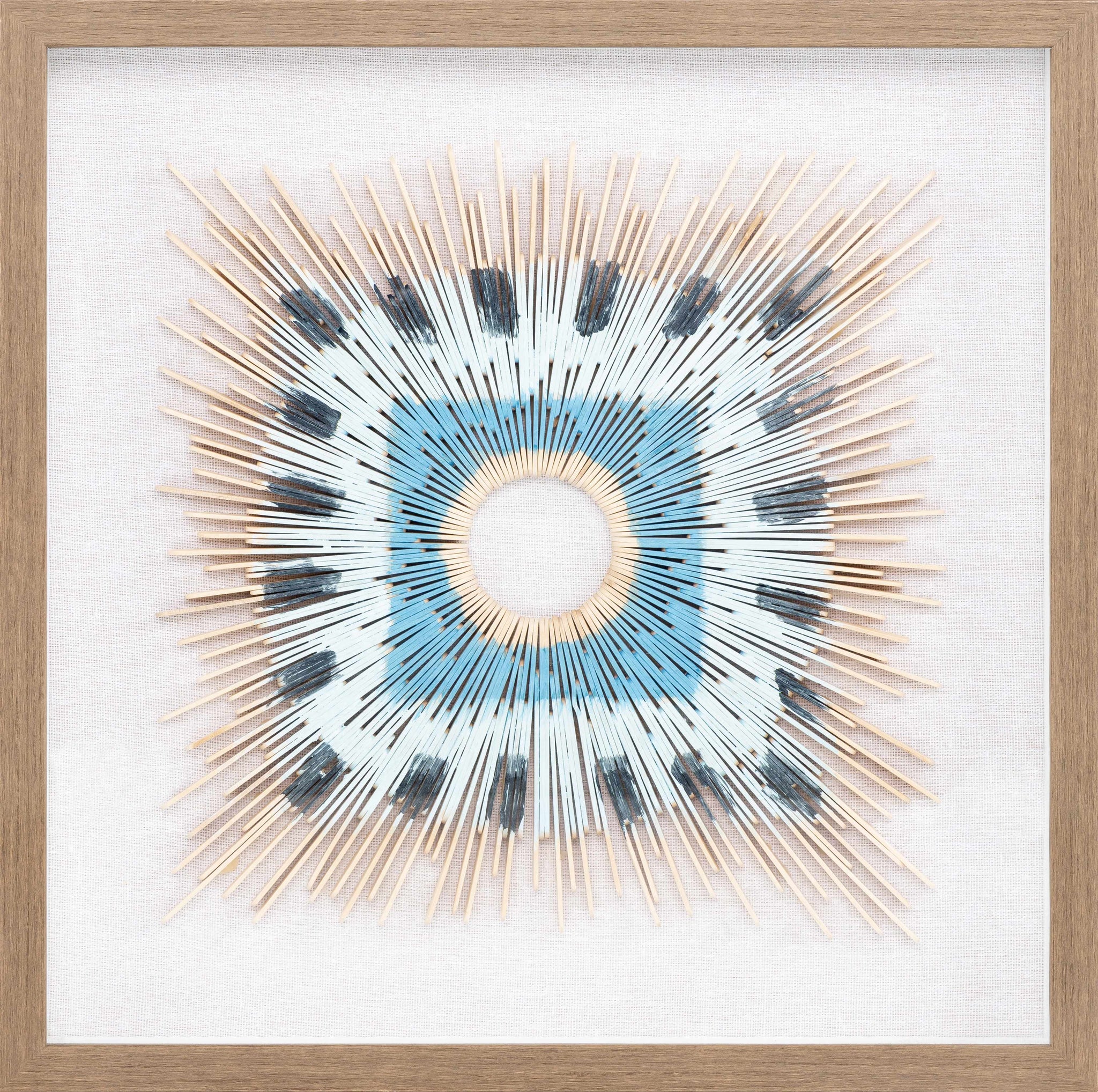 Yenice Natural Wood Geometric Wall Art Set Of Two - Clearance by Boutique Rugs