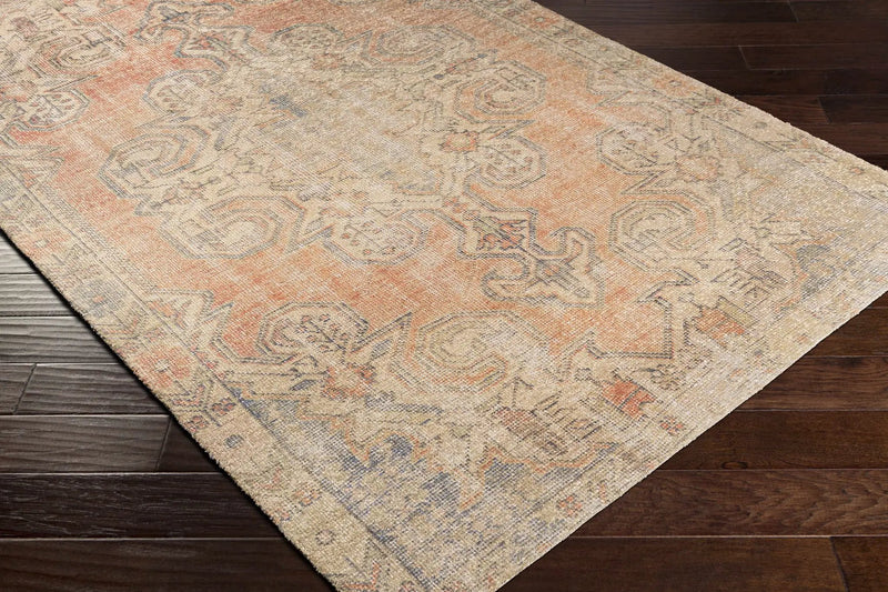 Yetminster Traditional Distressed Peach Rug - Clearance by Boutique Rugs