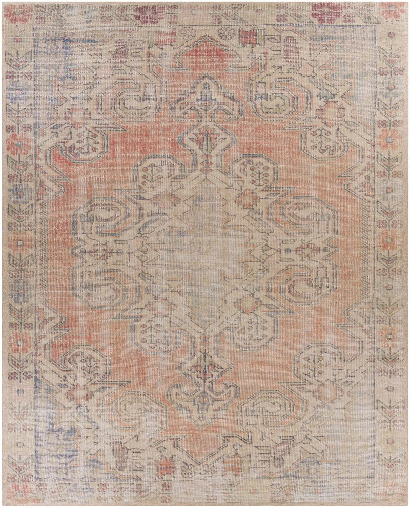 Yetminster Traditional Distressed Peach Rug - Clearance by Boutique Rugs