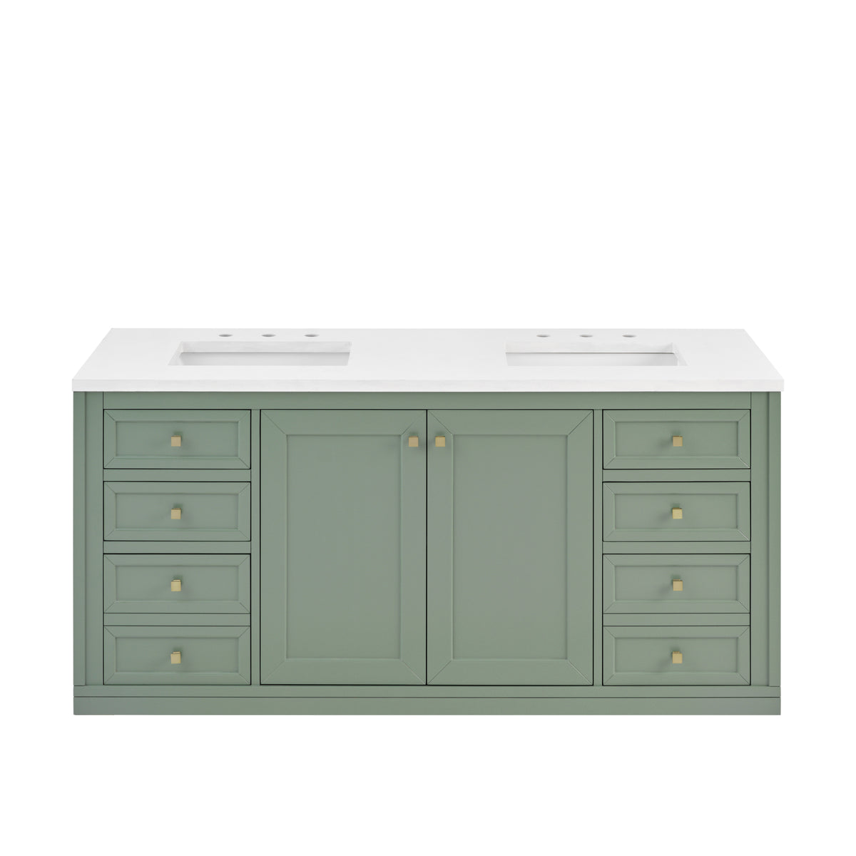 James Martin Chicago 60" Double Bathroom Vanity, Smokey Celadon, view 32