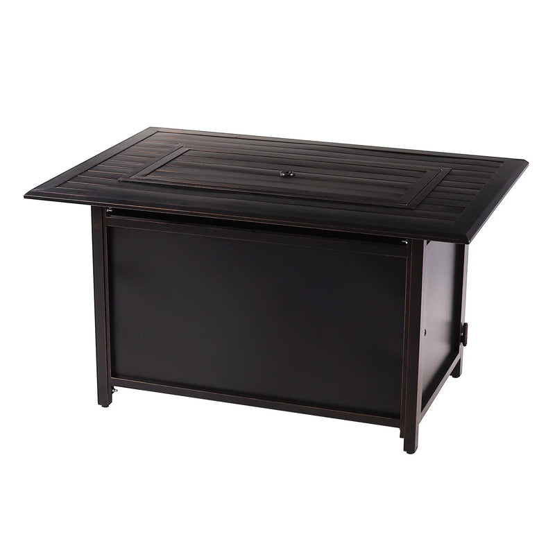 Aluminum 46-in Rectangular Propane Fire Table, Beads, Covers and Lid by Sharicks