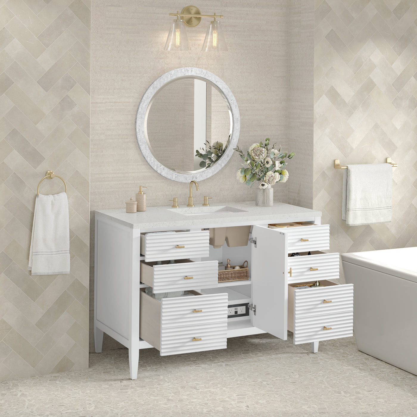 James Martin Myrrin 48" Single Bathroom Vanity, Bright White, view 31