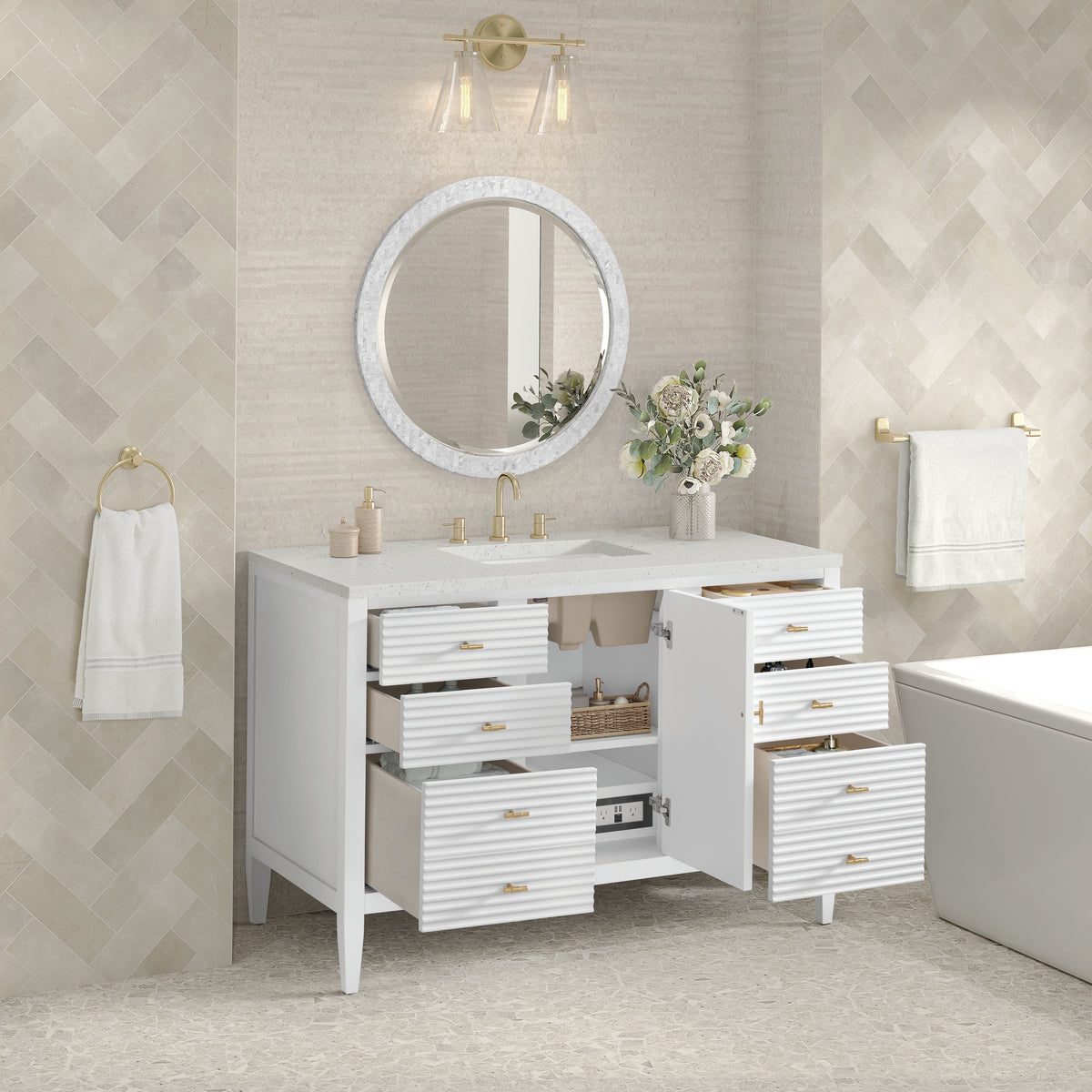 James Martin Myrrin 48" Single Bathroom Vanity, Bright White, view 31