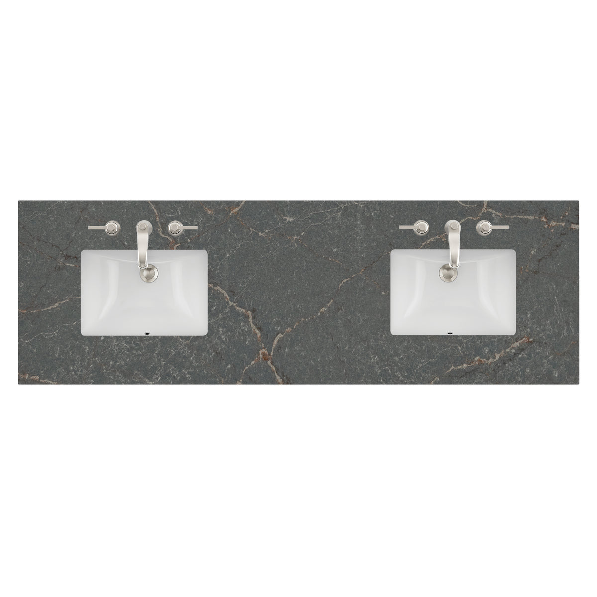 James Martin 72" Double Vanity Top with Parisien Bleu (Quartz) countertop