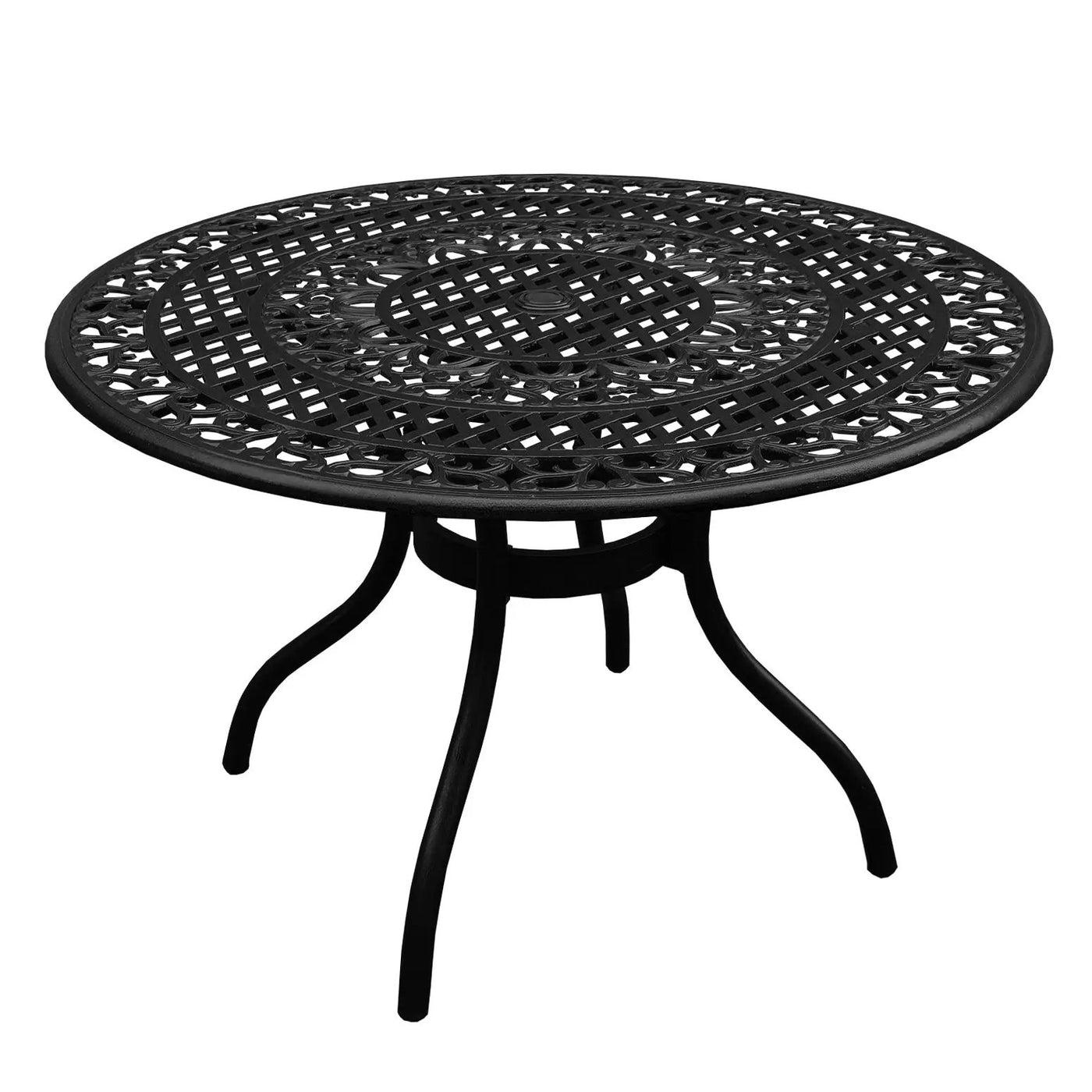 Outdoor Aluminum 5pc Round Patio Dining Set with Four Chairs by Sharicks