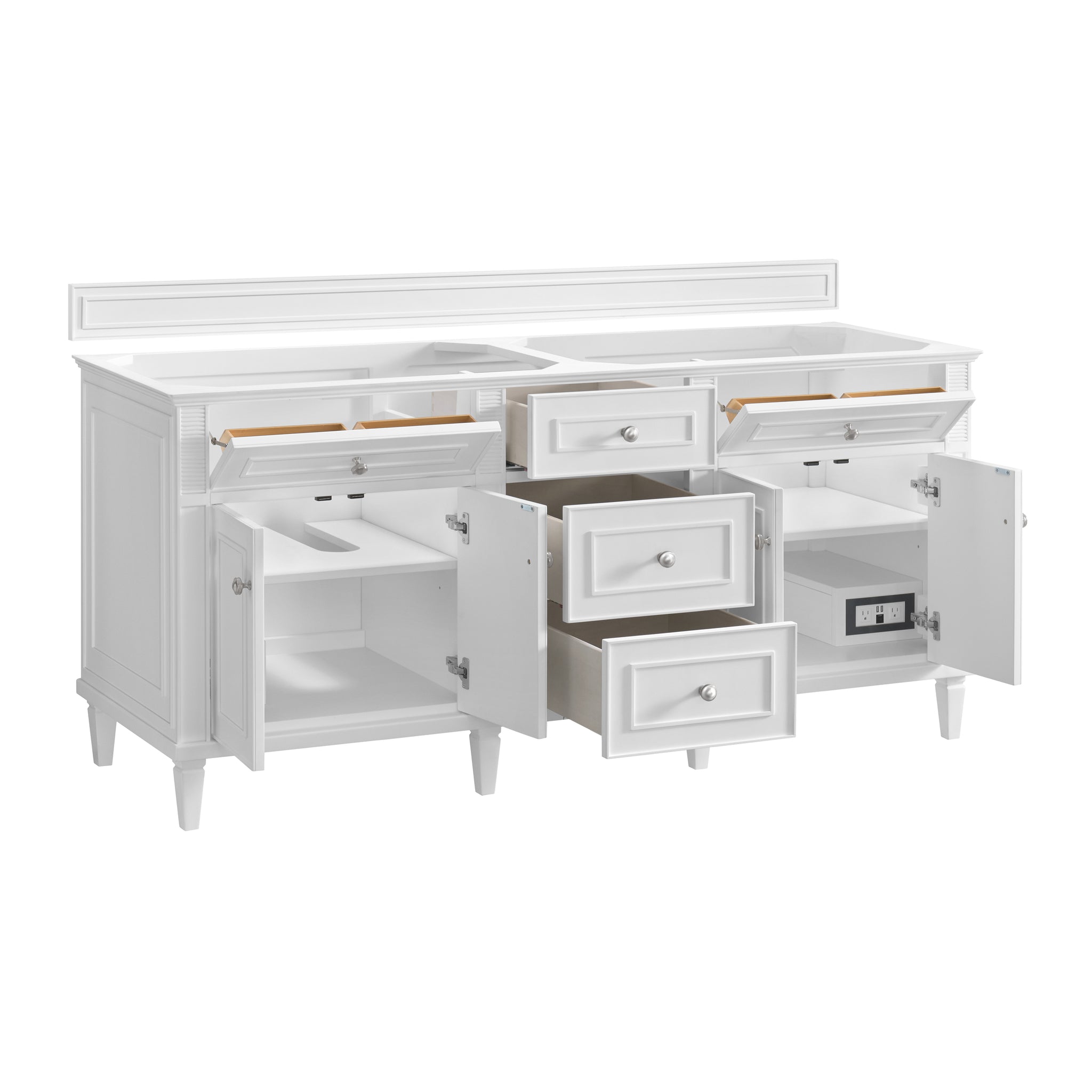 James Martin Lorelai 72" Double Bathroom Vanity, Bright White by James Martin