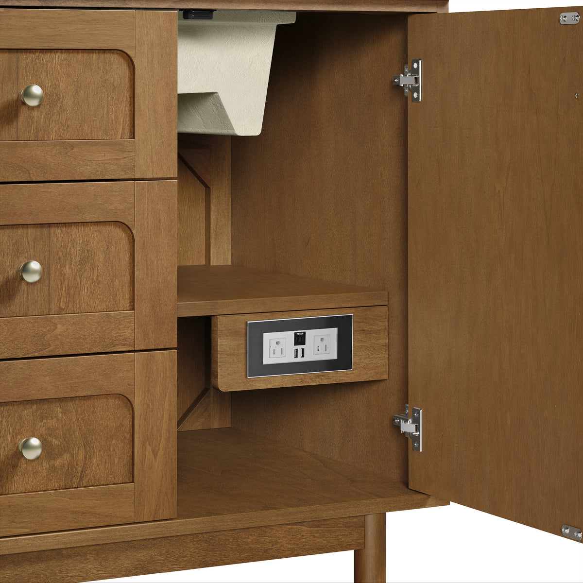 James Martin Laurent 60" Dual Mount Double Bathroom Vanity, Honey Oak, view 29