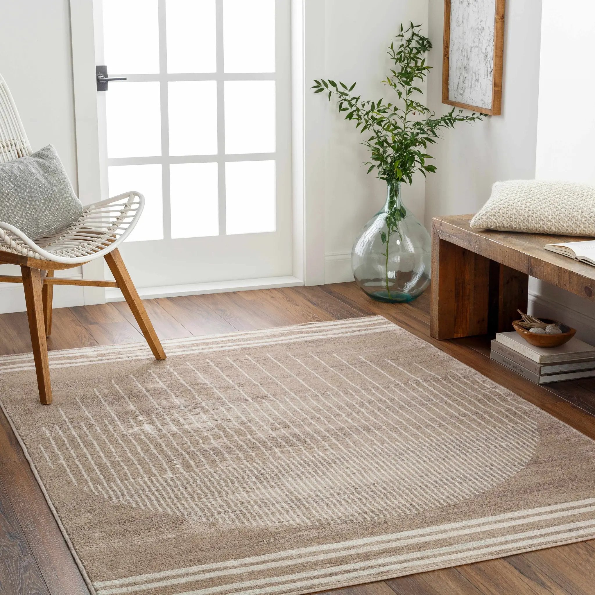 Yoad Geometric Mocha Area Rug - Clearance by Boutique Rugs