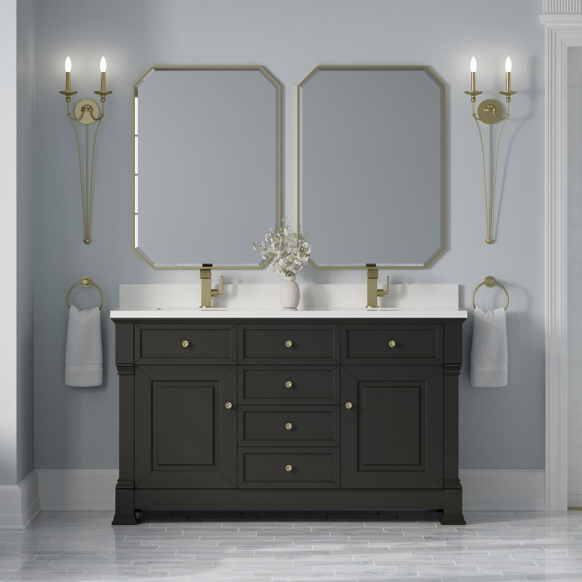 James Martin Brookfield 60" Double Bathroom Vanity, Black Onyx, view 32