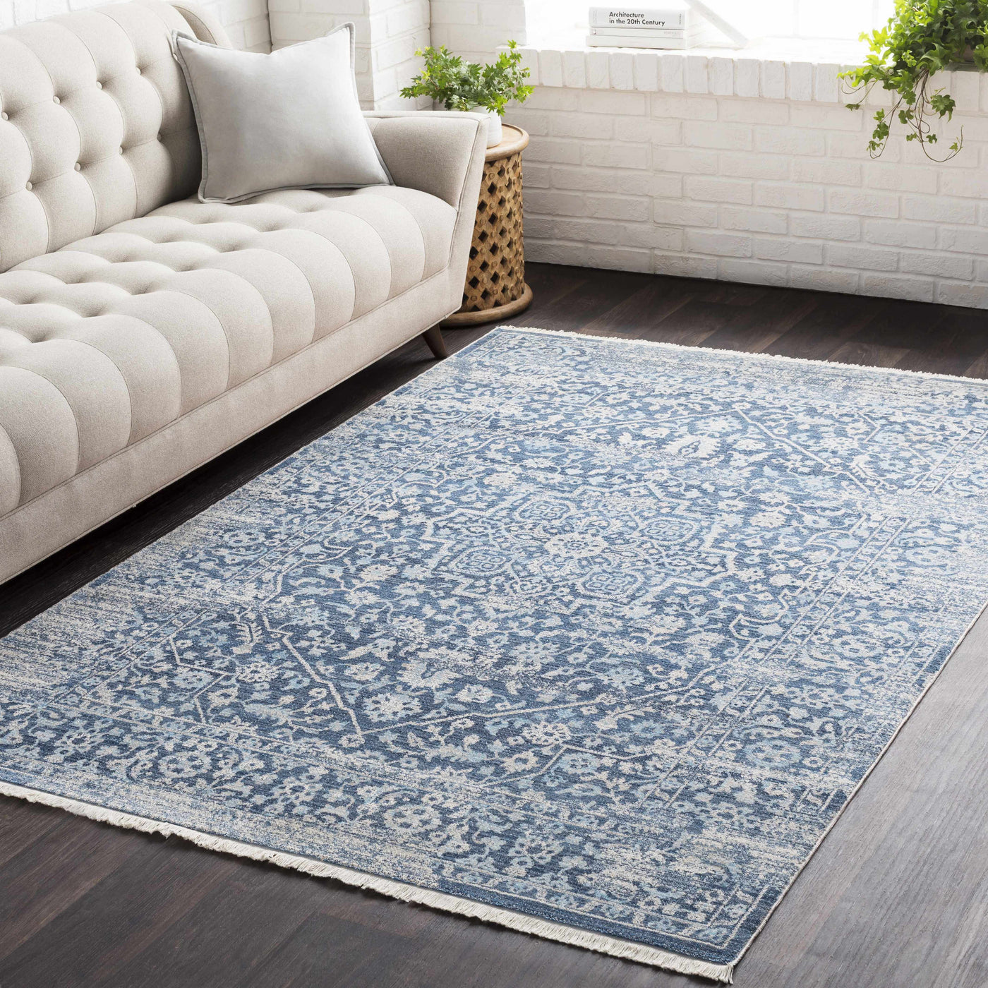 Yorkana Distressed Blue Rug - Clearance by Boutique Rugs