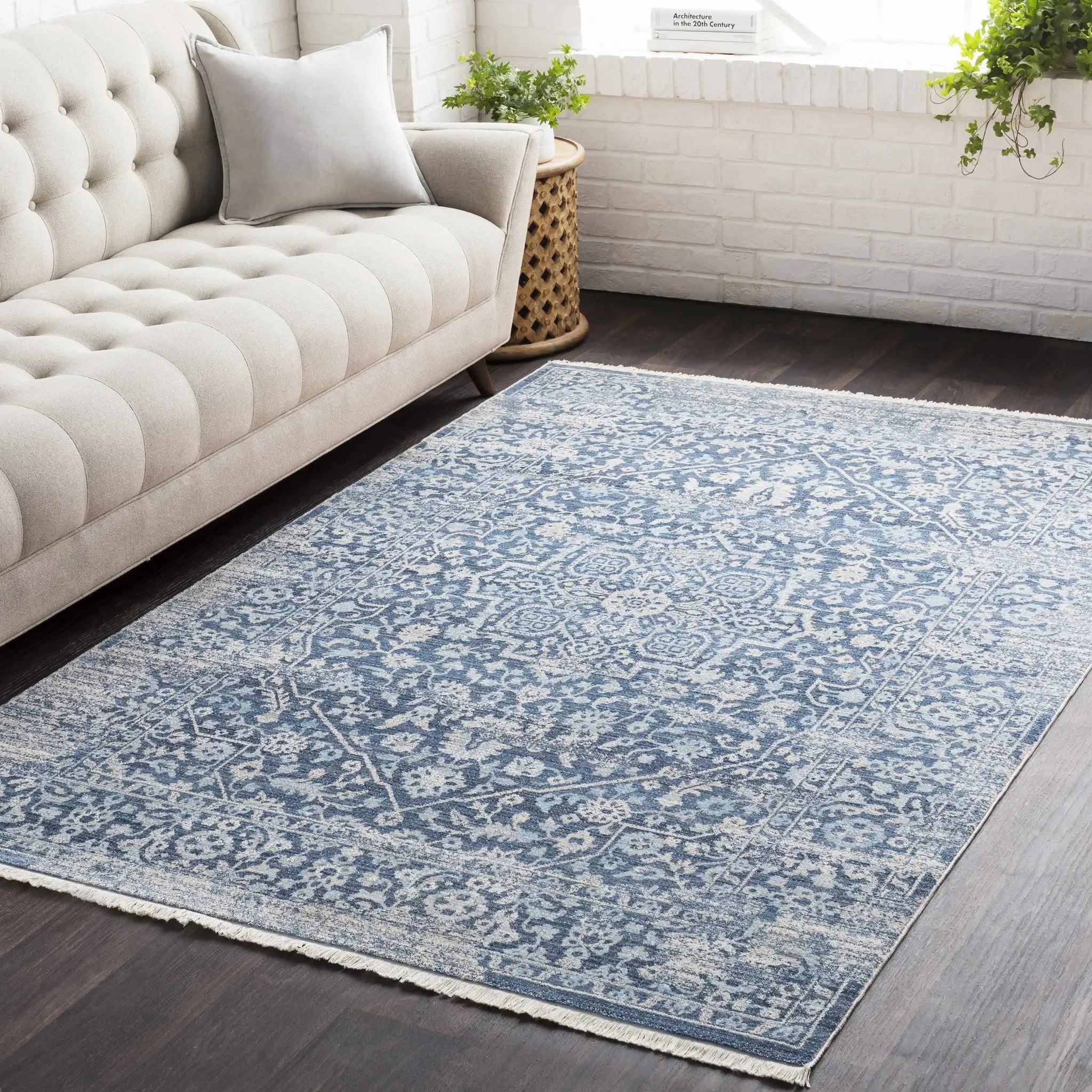 Yorkana Distressed Blue Rug - Clearance by Boutique Rugs