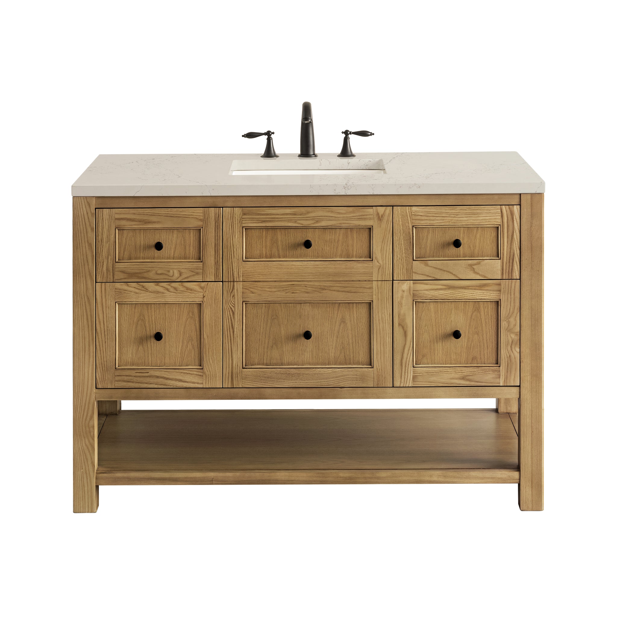 James Martin Breckenridge 48" Single Bathroom Vanity, Light Natural Oak with Siberian countertop