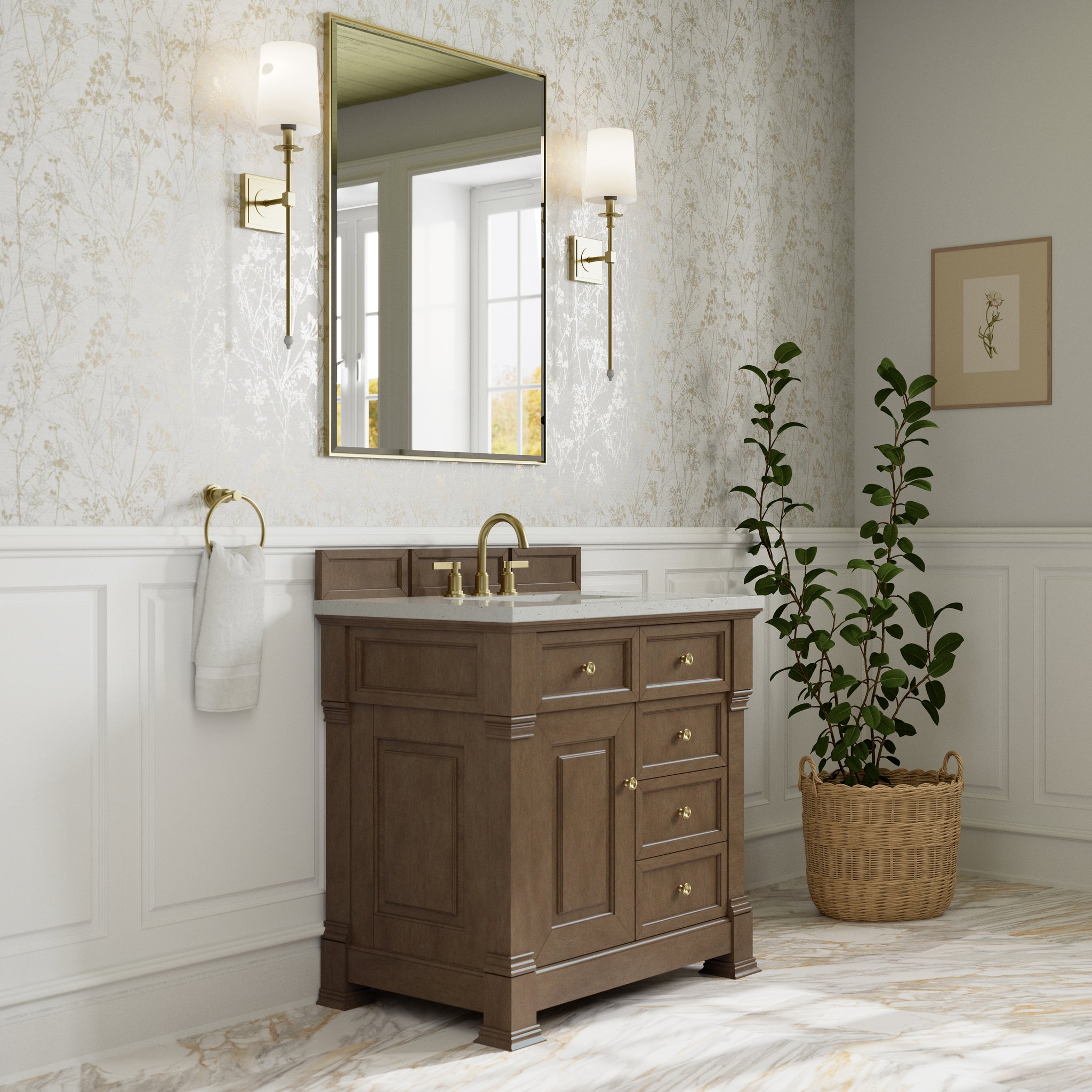 James Martin Brookfield 36" Single Bathroom Vanity, Pecan, view 19