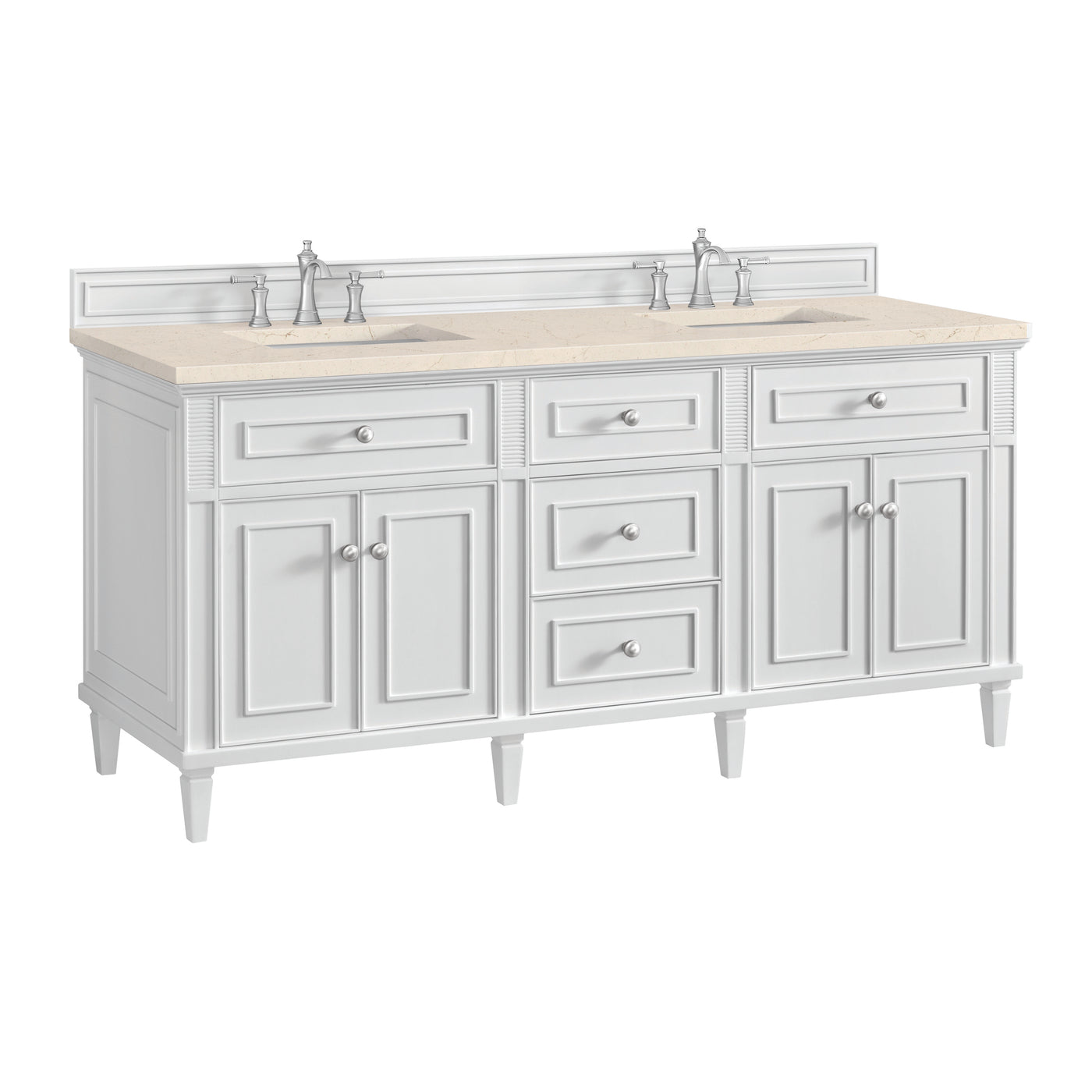 James Martin Lorelai 72" Double Bathroom Vanity, Bright White by James Martin