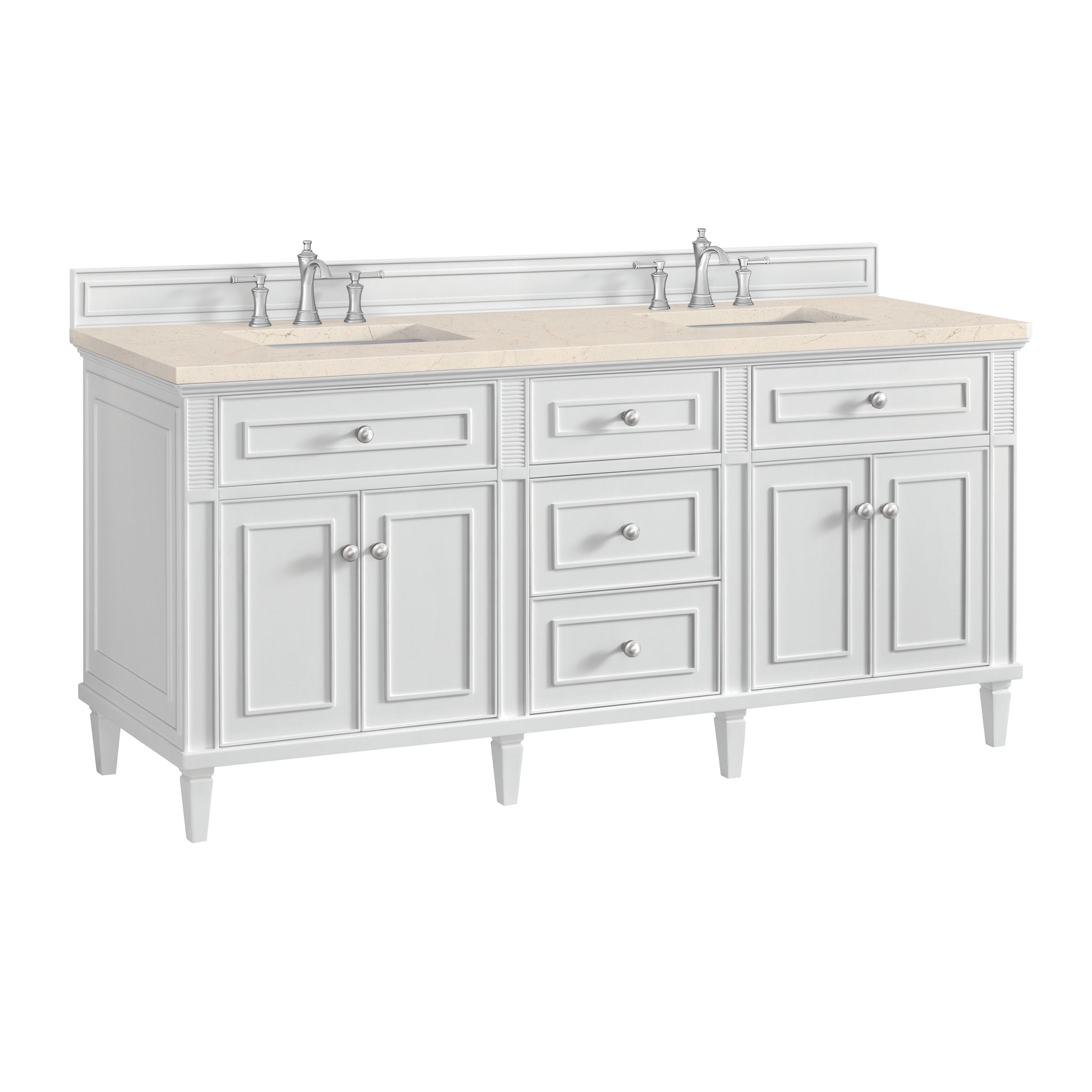 James Martin Lorelai 72" Double Bathroom Vanity, Bright White by James Martin