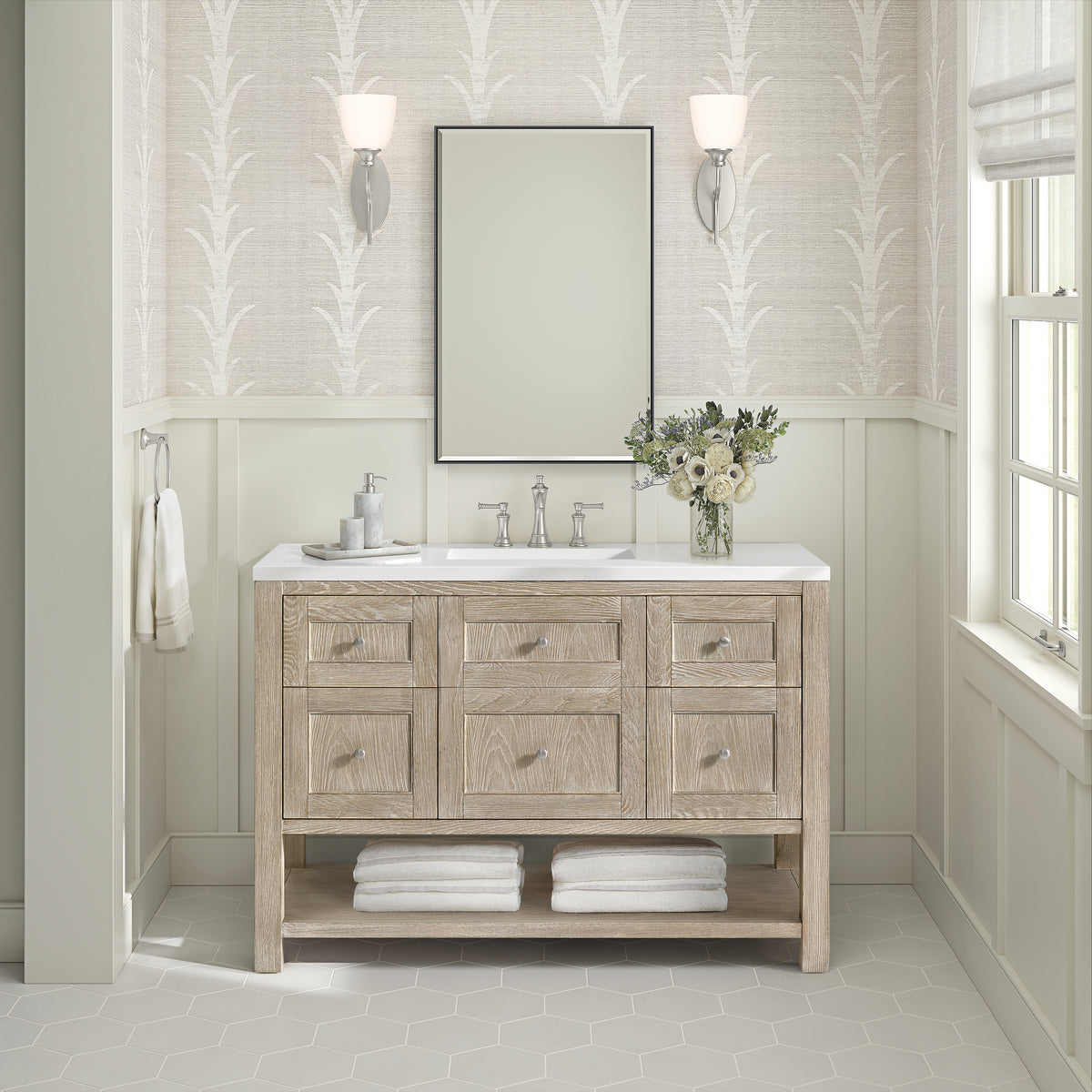 James Martin Breckenridge 48" Single Bathroom Vanity, Whitewashed Oak, view 32