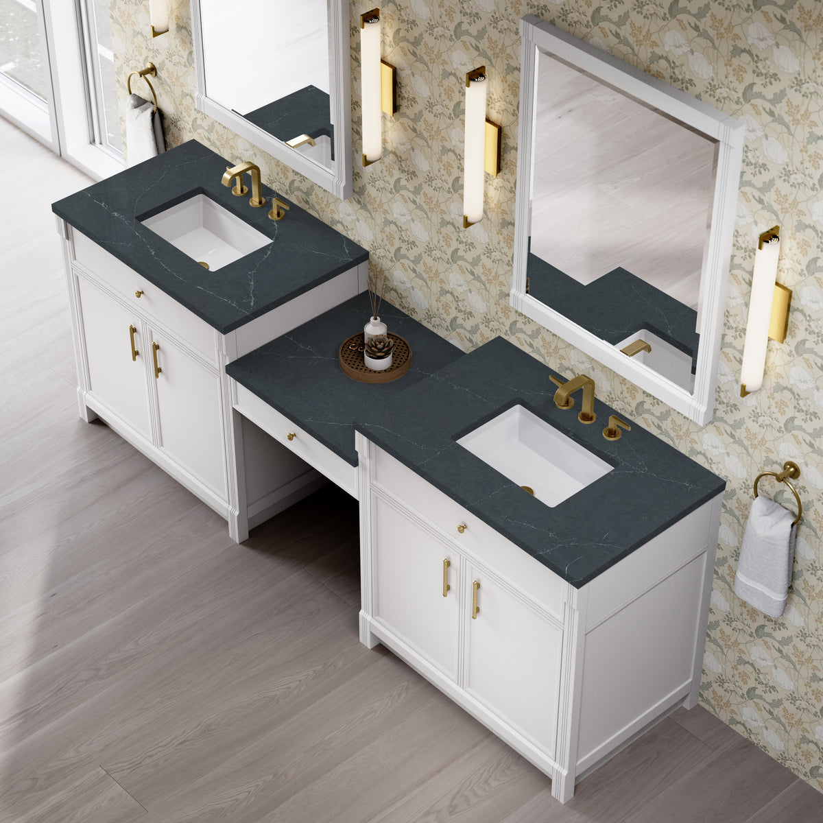 James Martin Bellshire 96" Double Bathroom Vanity, Bright White, view 29
