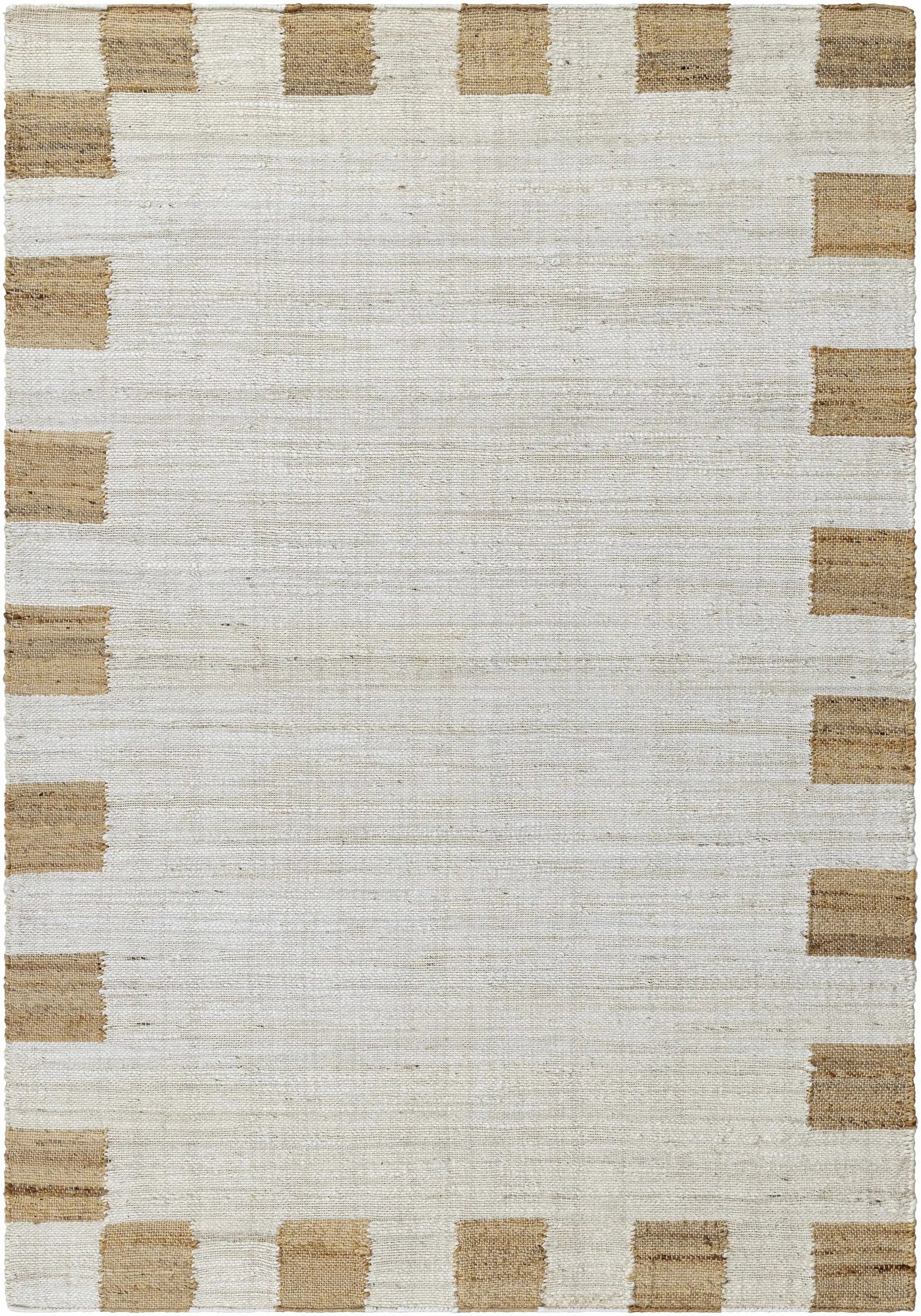 Yuval Dotted Bordered Jute Carpet - Clearance by Boutique Rugs