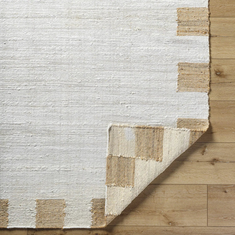 Yuval Dotted Bordered Jute Carpet - Clearance by Boutique Rugs