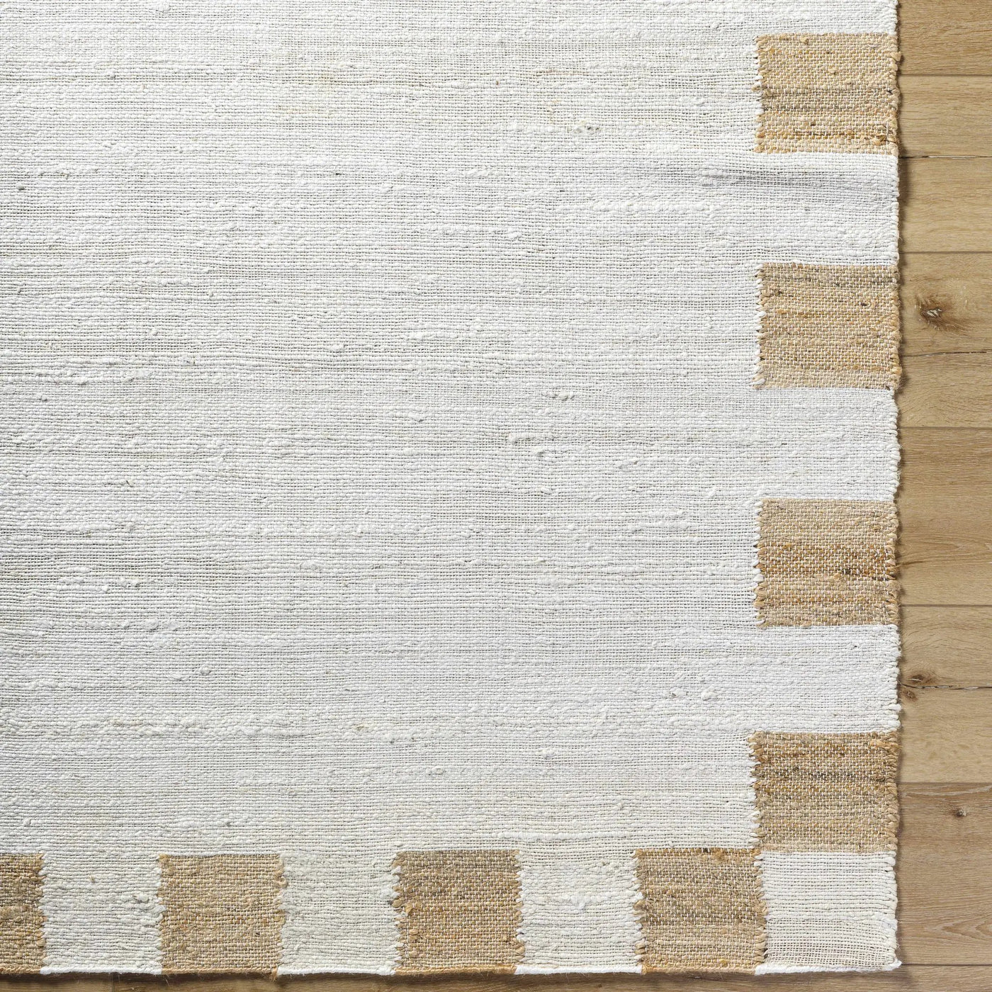 Yuval Dotted Bordered Jute Carpet - Clearance by Boutique Rugs