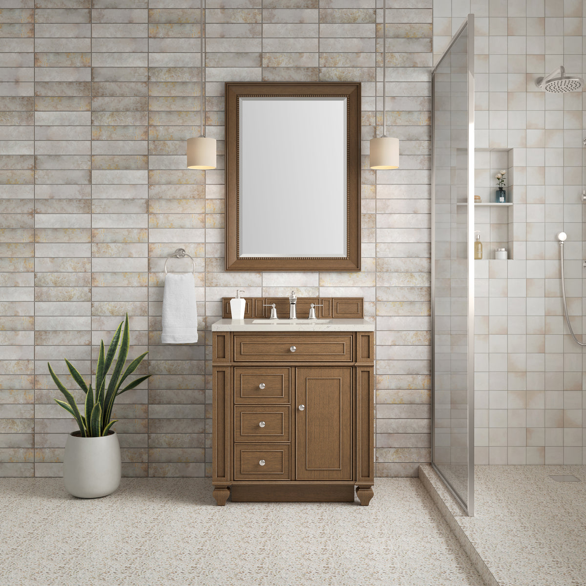 James Martin Bristol 30" Single Bathroom Vanity, Saddle Brown, view 30
