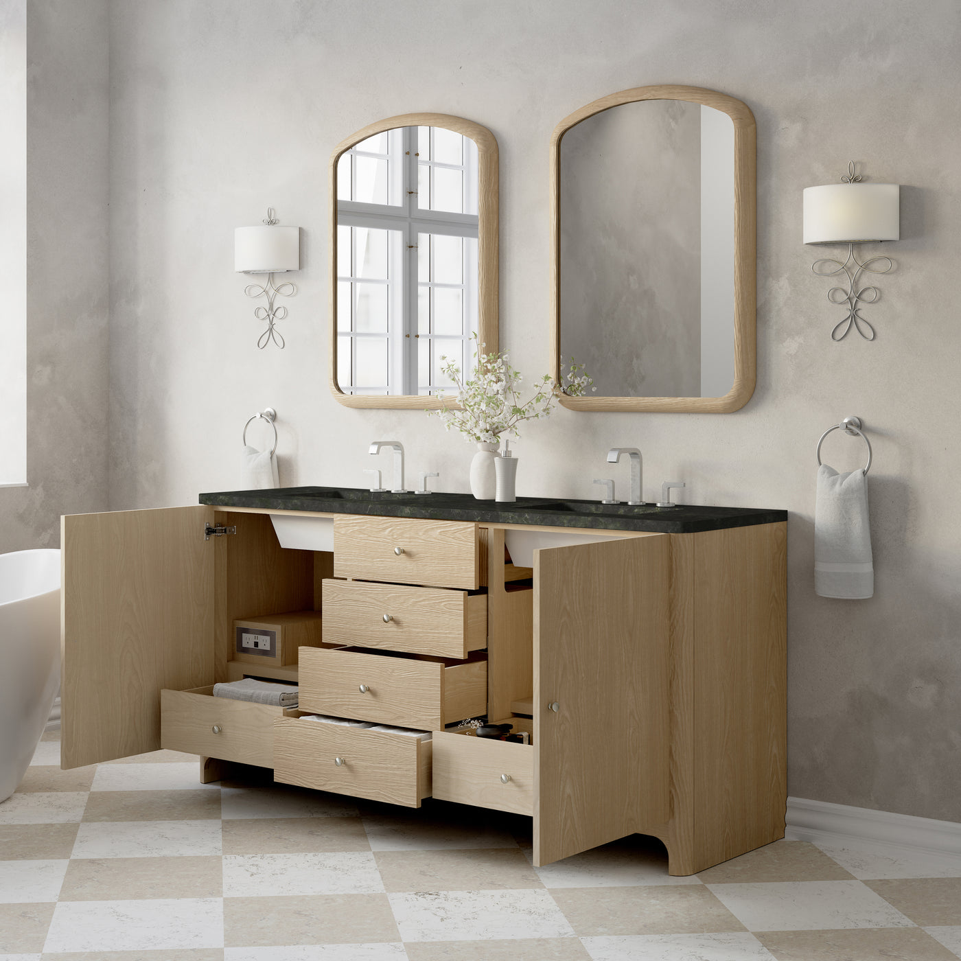 James Martin Gracyn 72" Double Bathroom Vanity, Coastal Driftwood by James Martin