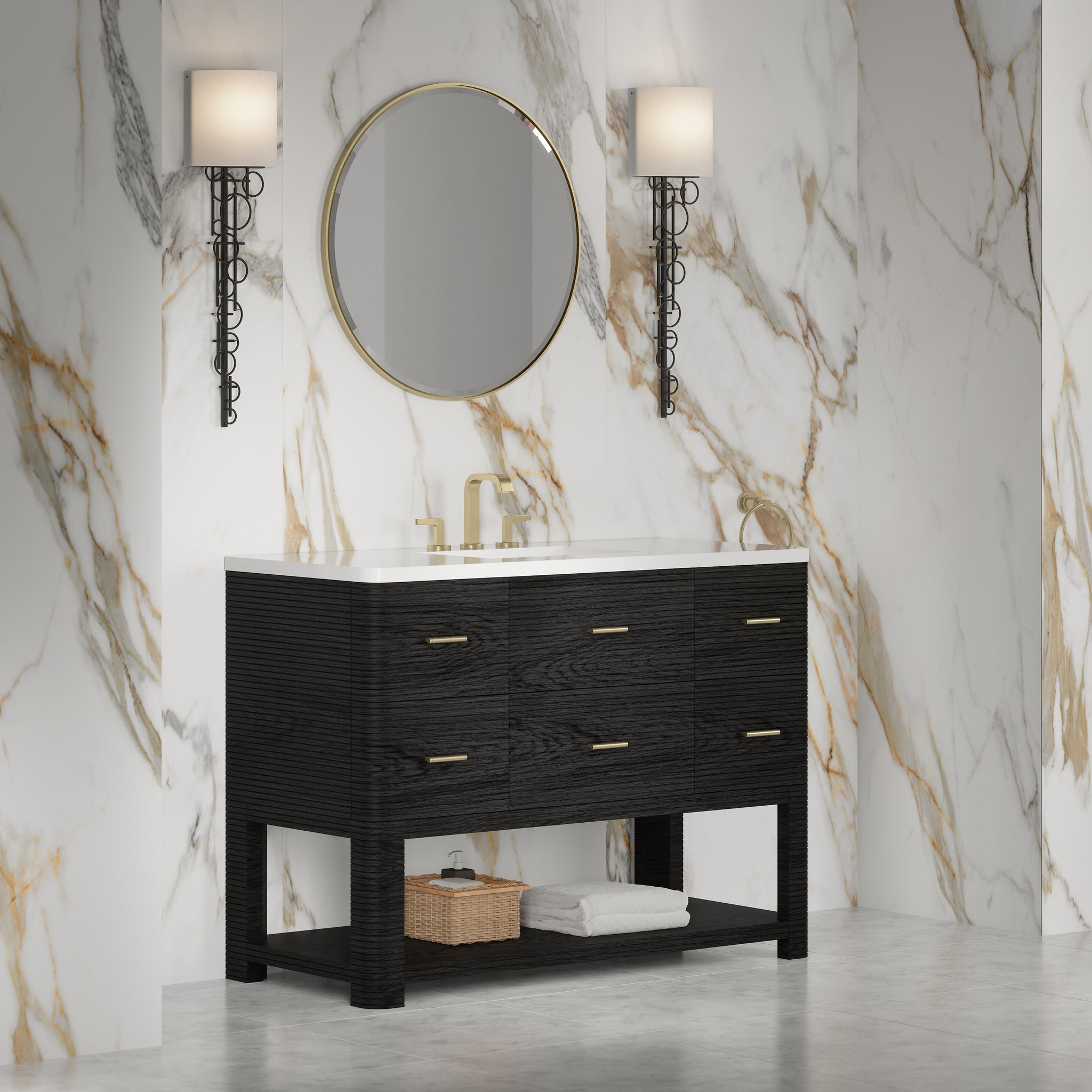 James Martin Lucian 48" Single Bathroom Vanity, Carbon Oak by James Martin