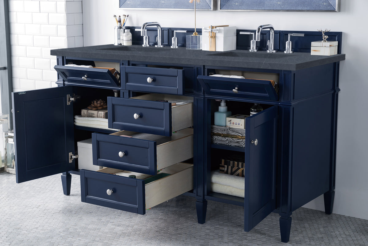 James Martin Brittany 60" Double Bathroom Vanity, Victory Blue, view 35
